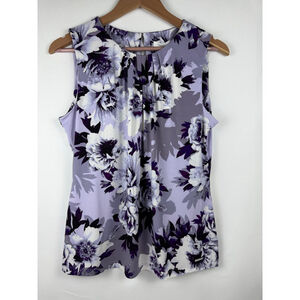 Women's Calvin Klein Floral Sleeveless Top Purple/Gray Size L